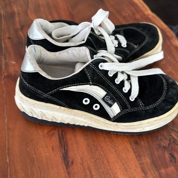 Vintage 90s Candies Platform Suede Lace Up Sneakers Black & White Size 7.5 - Picture 10 of 13